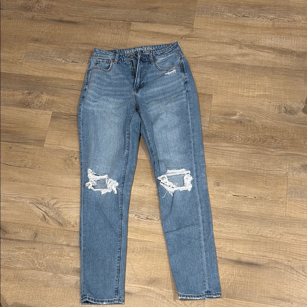 Women's Blue Distressed Jeans